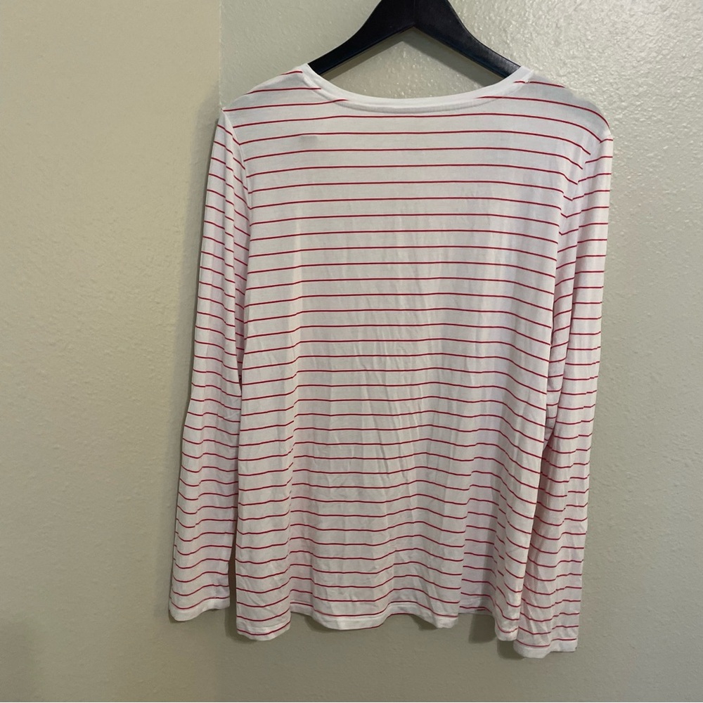 Rachel Zoe White Tee with Red Stripes - Picture 2 of 4